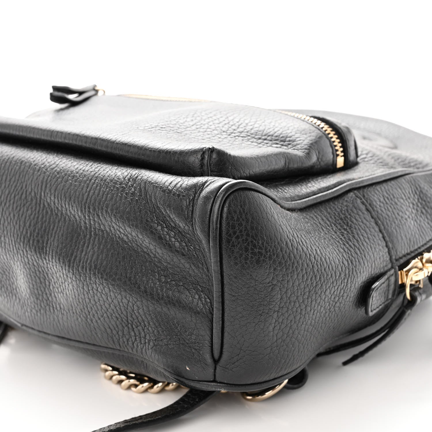 Gucci Pebbled Calfskin Soho Chain Backpack Black 10 of 12
