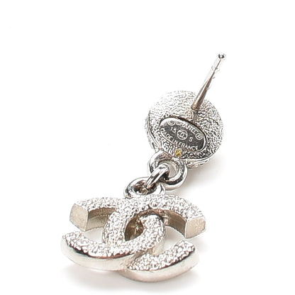 Chanel Crystal CC Drop Earrings Silver 4 of 4