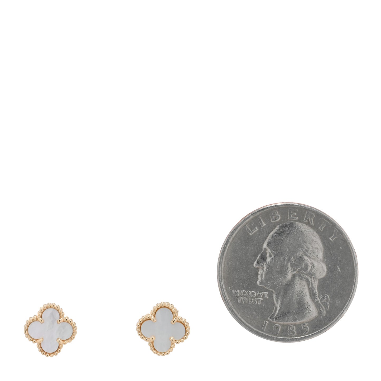 18K Yellow Gold Mother of Pearl Sweet Alhambra Earrings