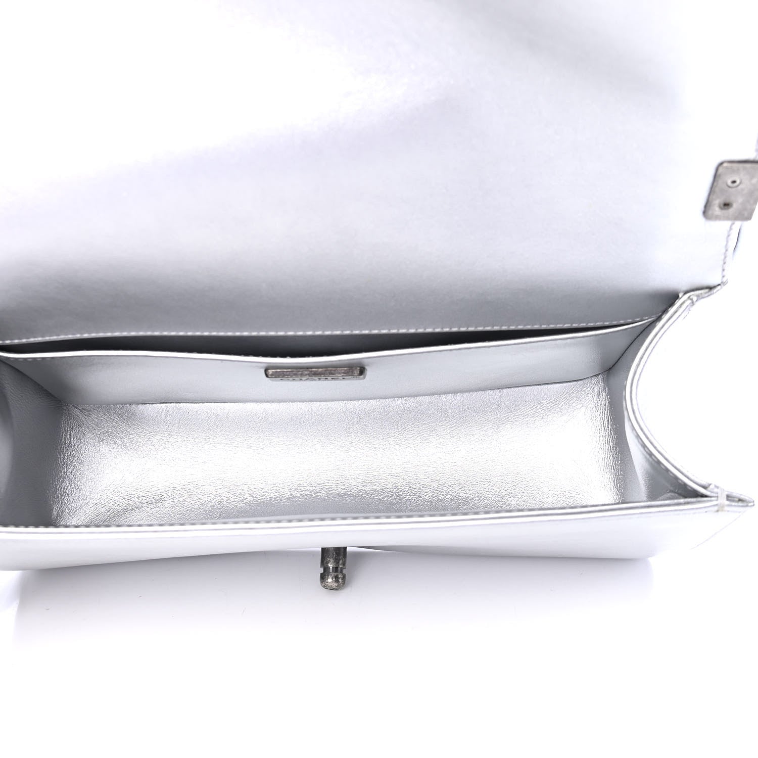 Chanel Metallic Lambskin Embellished Medium Boy Flap Silver 4 of 4