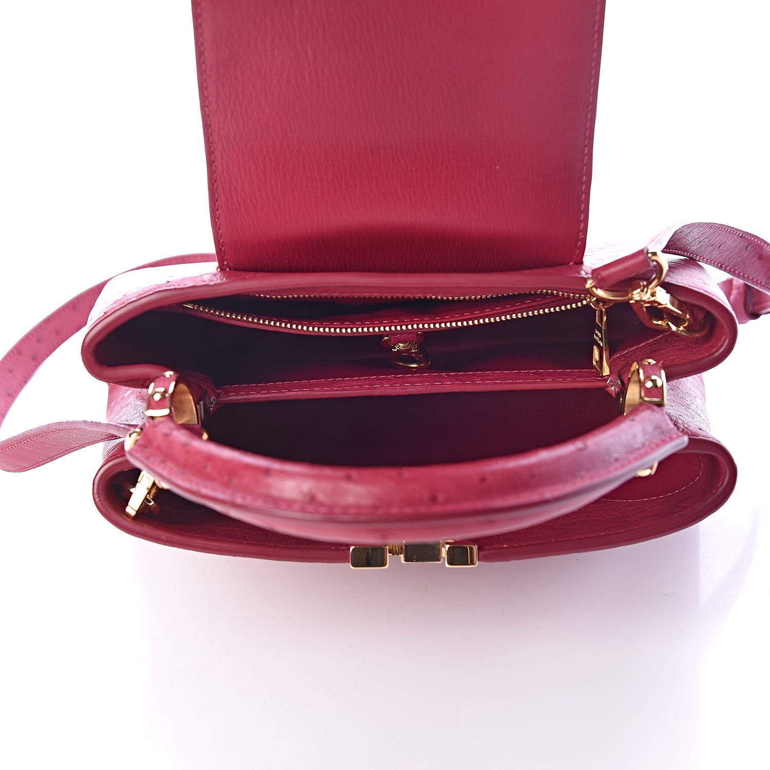 Louis Vuitton Ostrich Capucines BB Berry 5 of 9