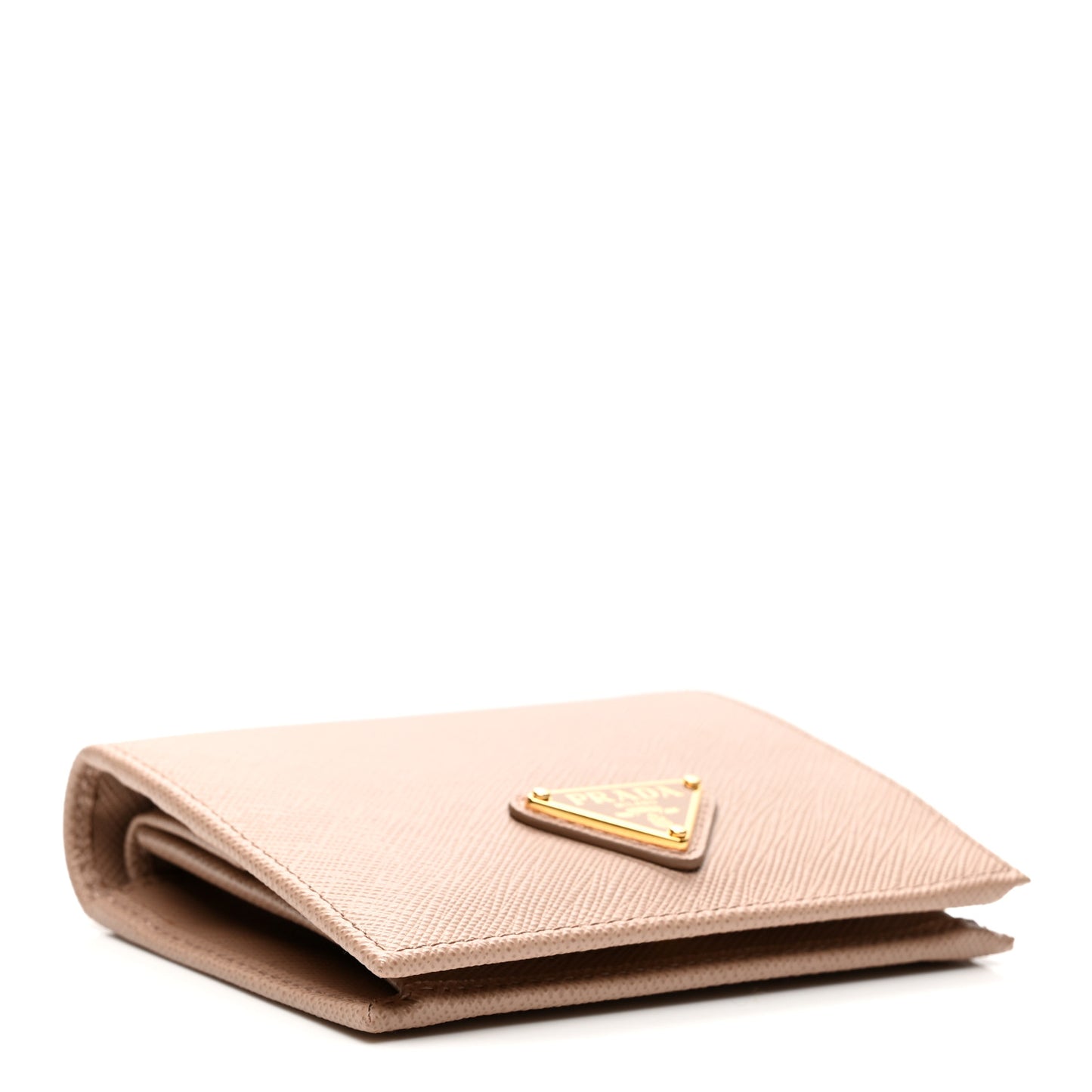Saffiano Small Triangle Bi-Fold Wallet Cipria