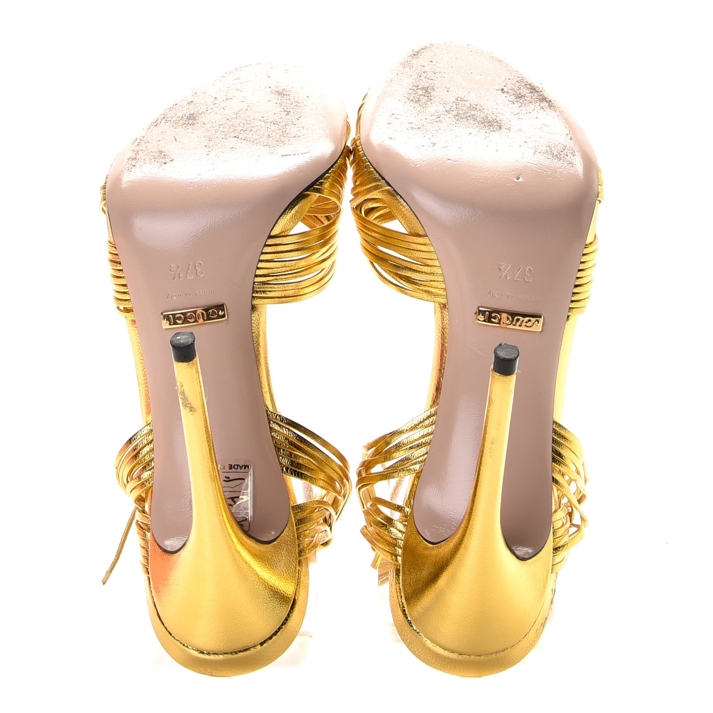 Metallic Nappa Knotted Allie Sandals 37.5 Gold
