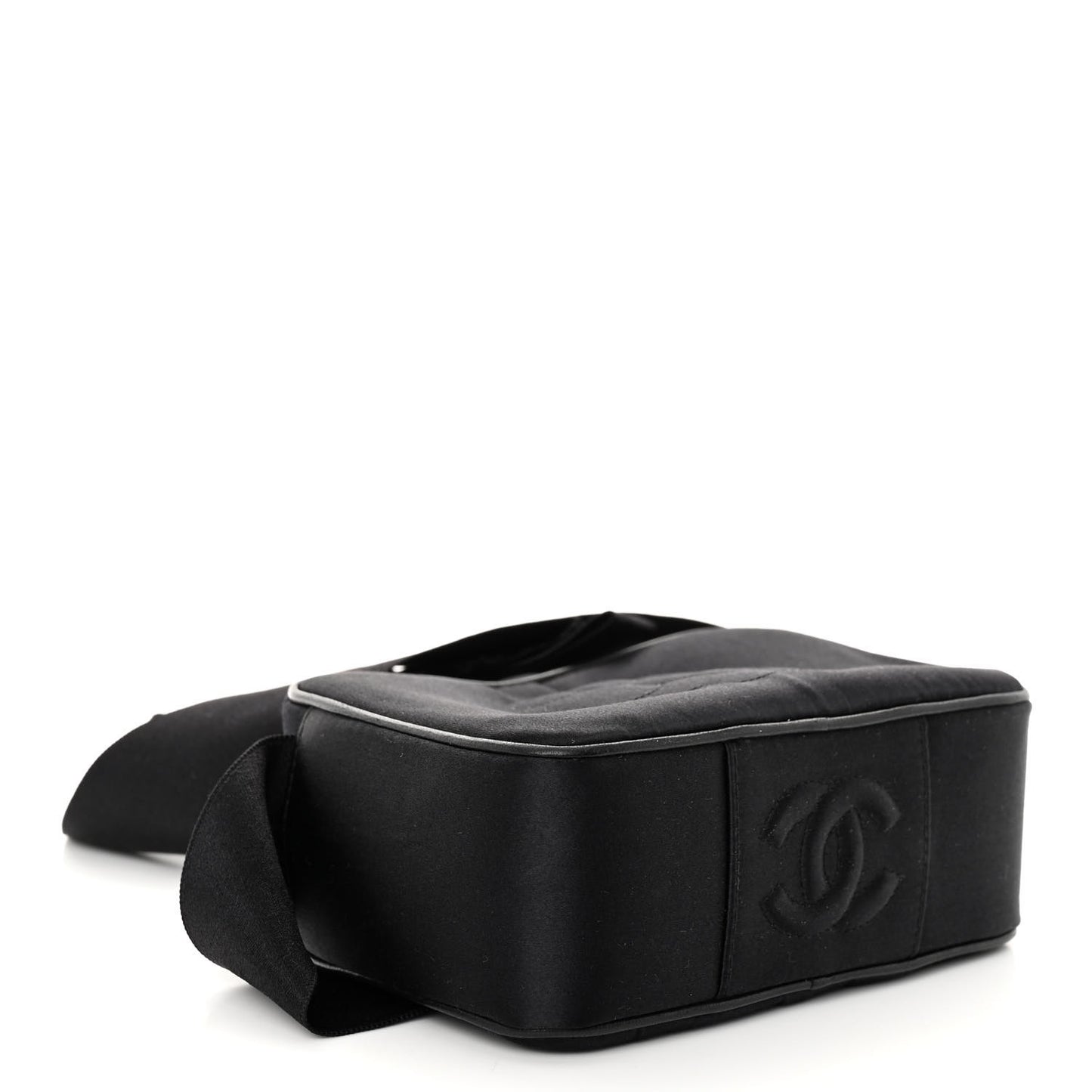 Satin Quilted Camellia Camera Case Black