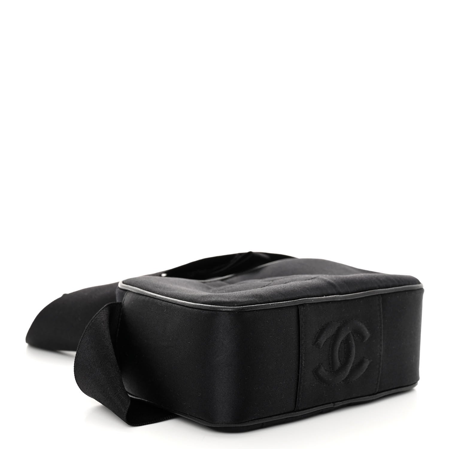 Chanel Satin Quilted Camellia Camera Case Black 8 of 22
