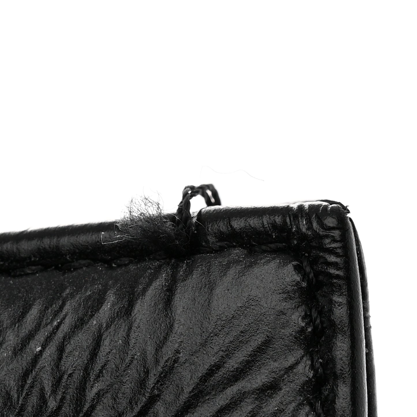 Shiny Aged Calfskin Shopping Bag Black