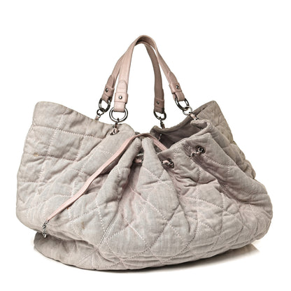 Chanel Denim Quilted Stretch Spirit Large Cabas Tote Light Pink 3 of 18