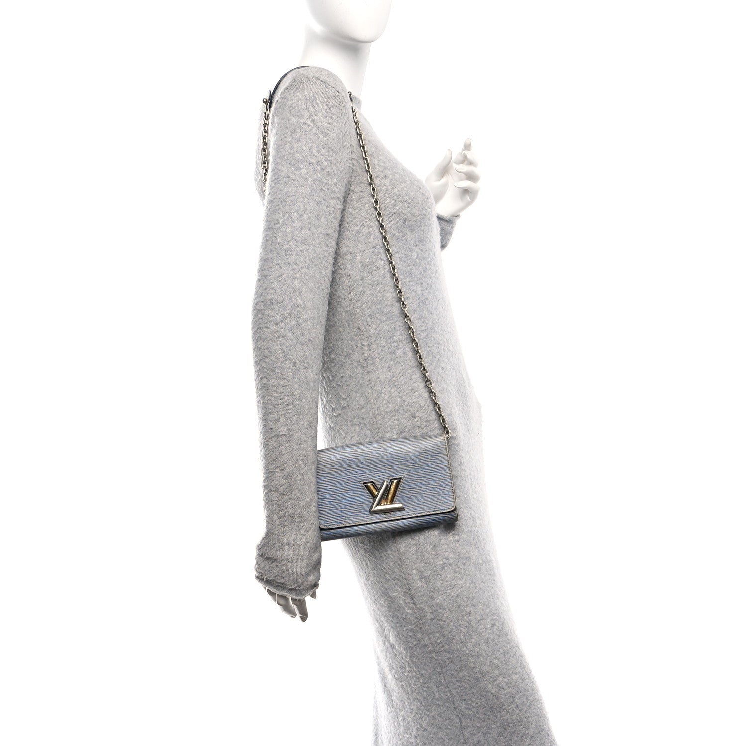 Louis Vuitton Epi Twist Chain Wallet Denim Light 2 of 10