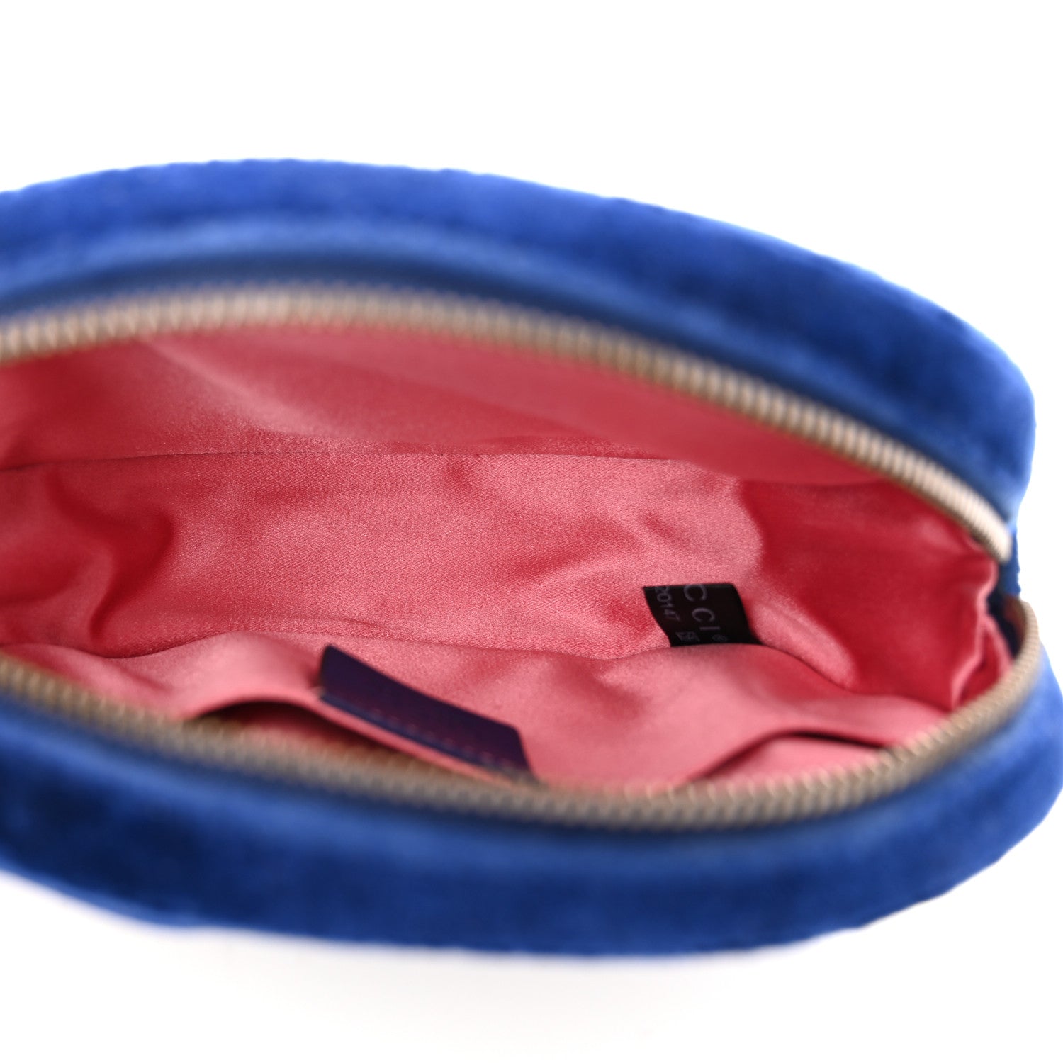Gucci Velvet Matelasse GG Marmont Belt Bag 85 34 Cobalt Blue 5 of 13