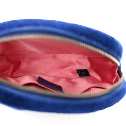 Gucci Velvet Matelasse GG Marmont Belt Bag 85 34 Cobalt Blue 5 of 13