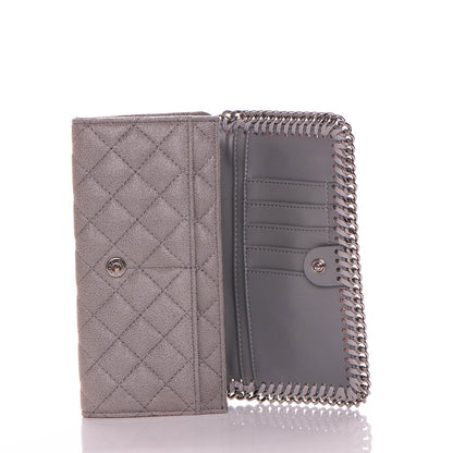 Stella McCartney Shaggy Deer Quilted Falabella Flap Wallet Grey 6 of 7