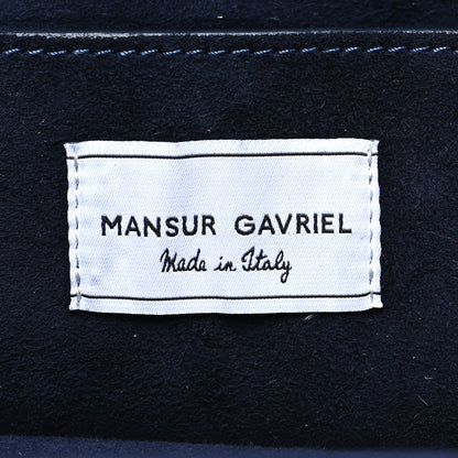 Mansur Gavriel Suede Volume Clutch Navy 6 of 11
