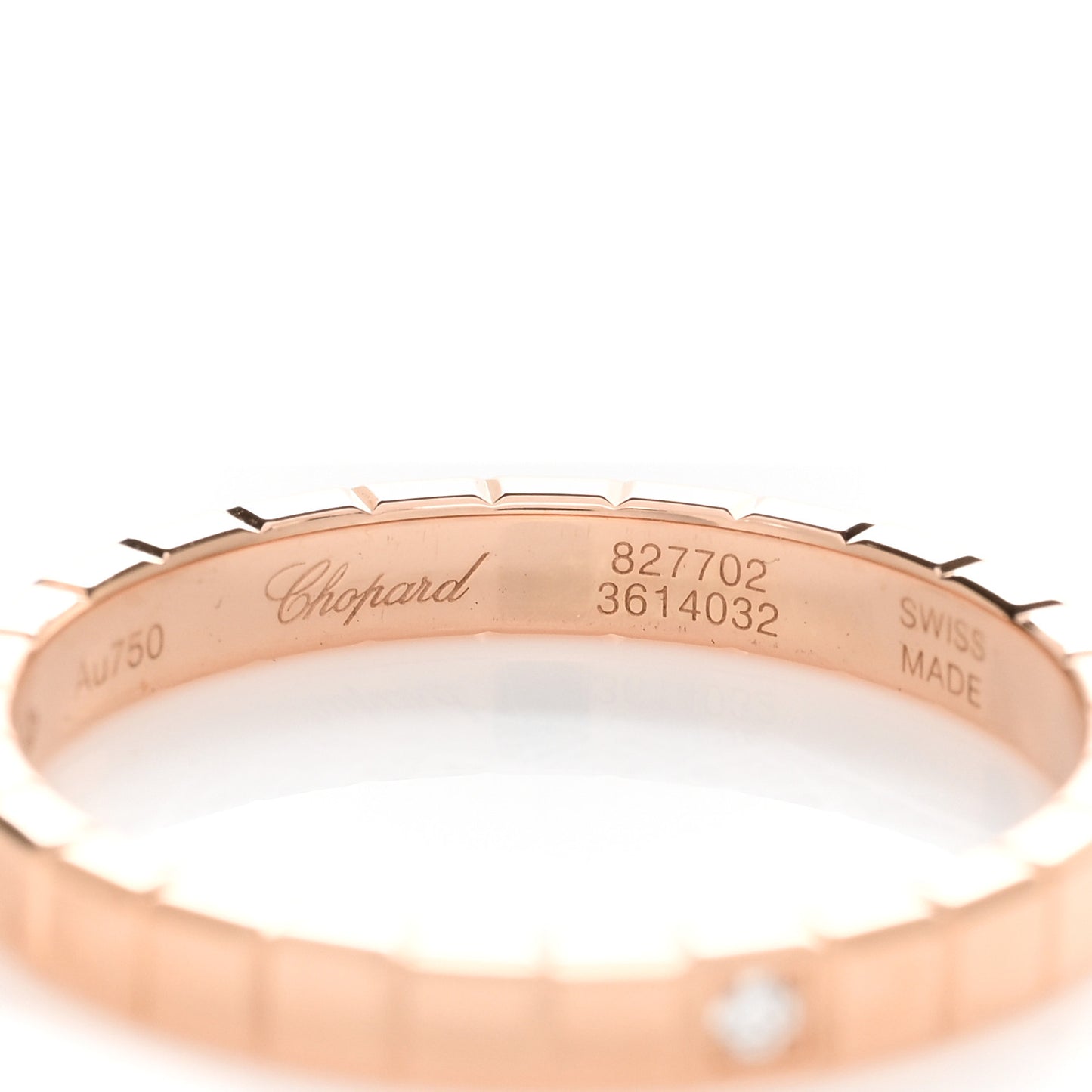 18K Rose Gold Diamond Ice Cube Band Ring 53 6.5