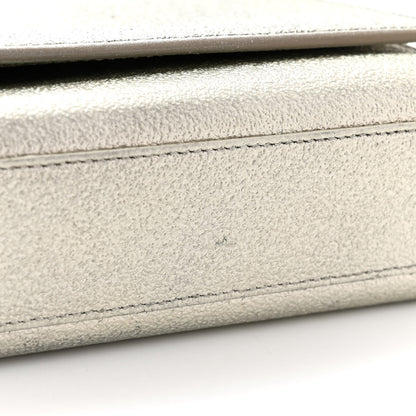 Saint Laurent Metallic Calfskin Medium Classic Monogram Kate Satchel Pale Gold 10 of 13