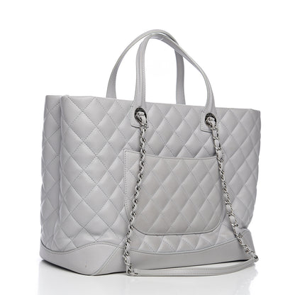 Chanel Calfskin Quilted Large Easy Shopping Tote Grey 2 of 12