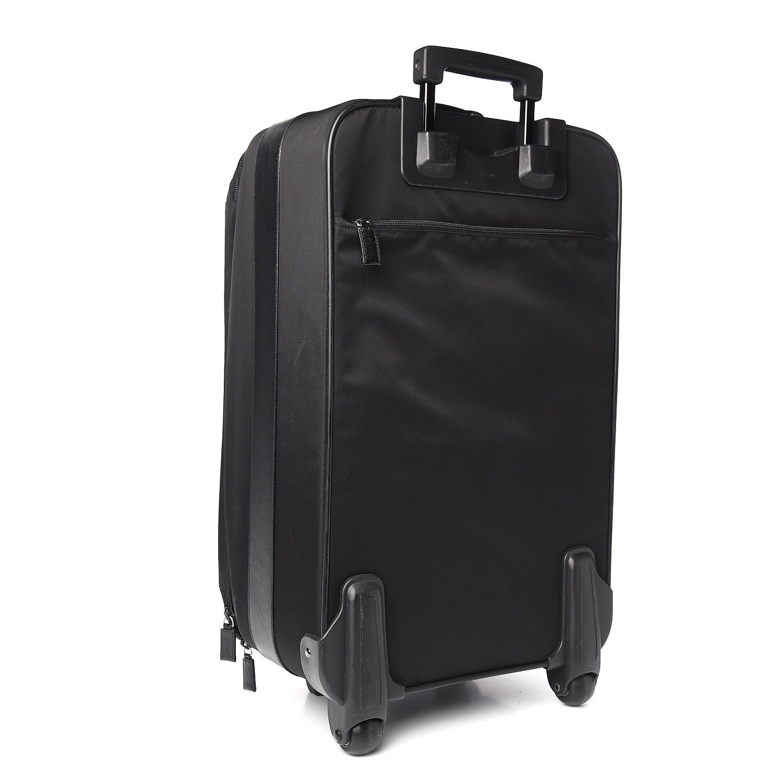 Prada Tessuto Nylon Saffiano Trolley Luggage Black 2 of 10