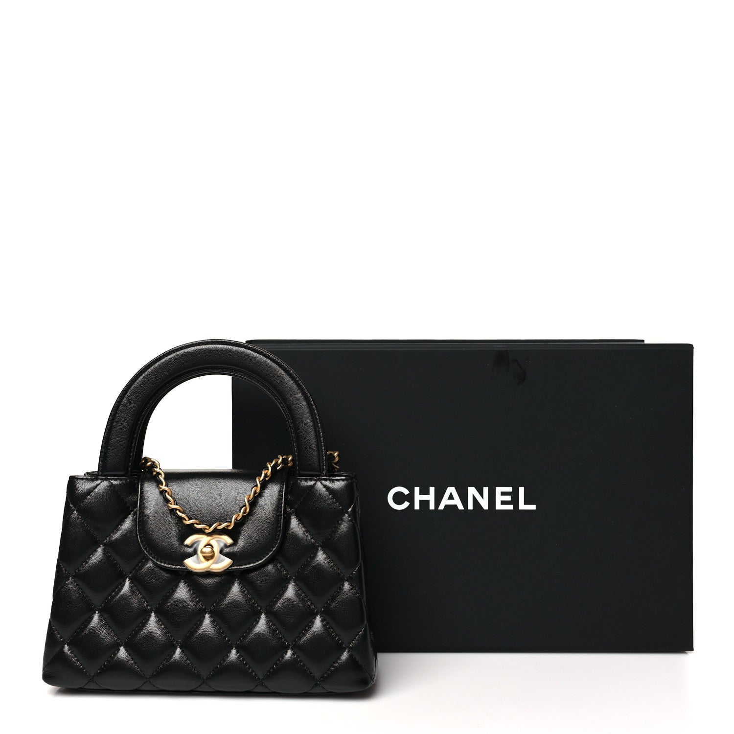 Chanel Shiny Aged Calfskin Quilted Nano Kelly Shopper Black 11 of 11