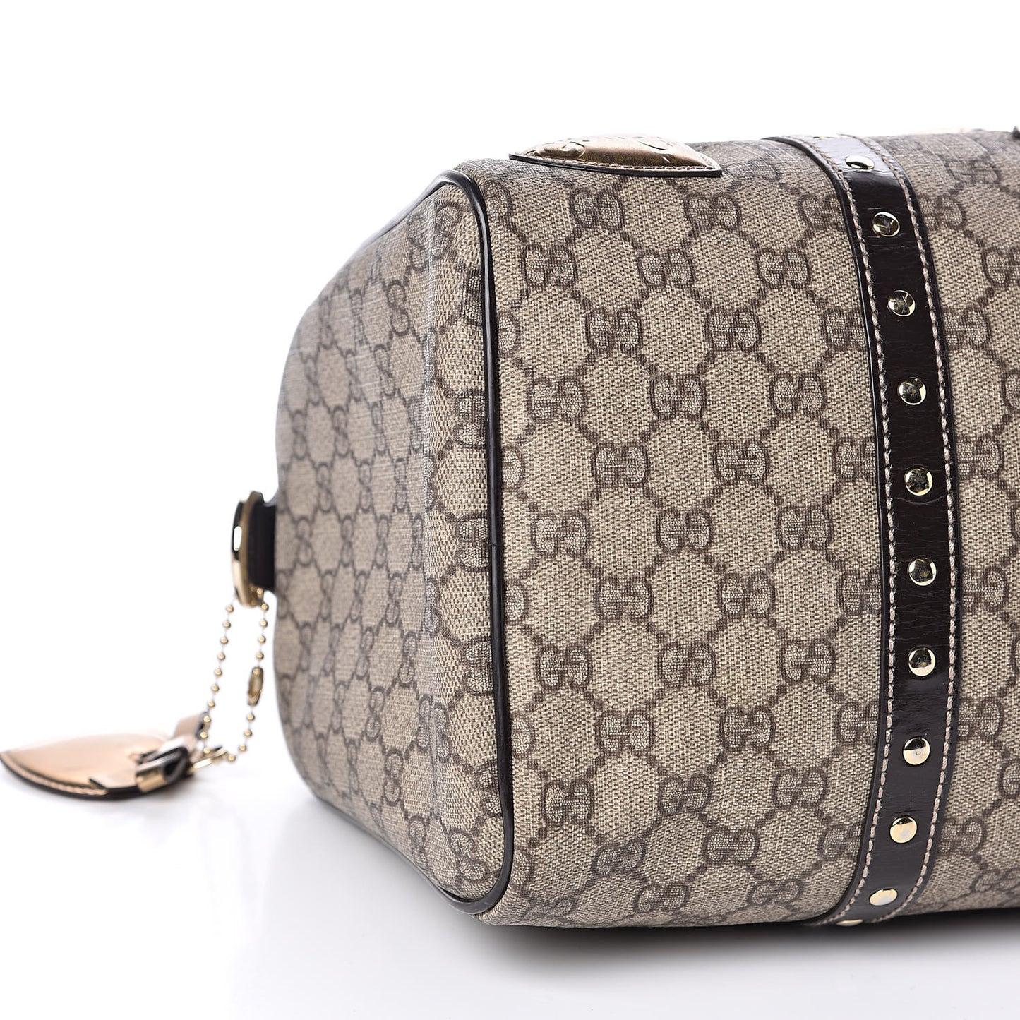 Monogram Guccissima Hearts Studded Medium Joy Boston Dark Brown