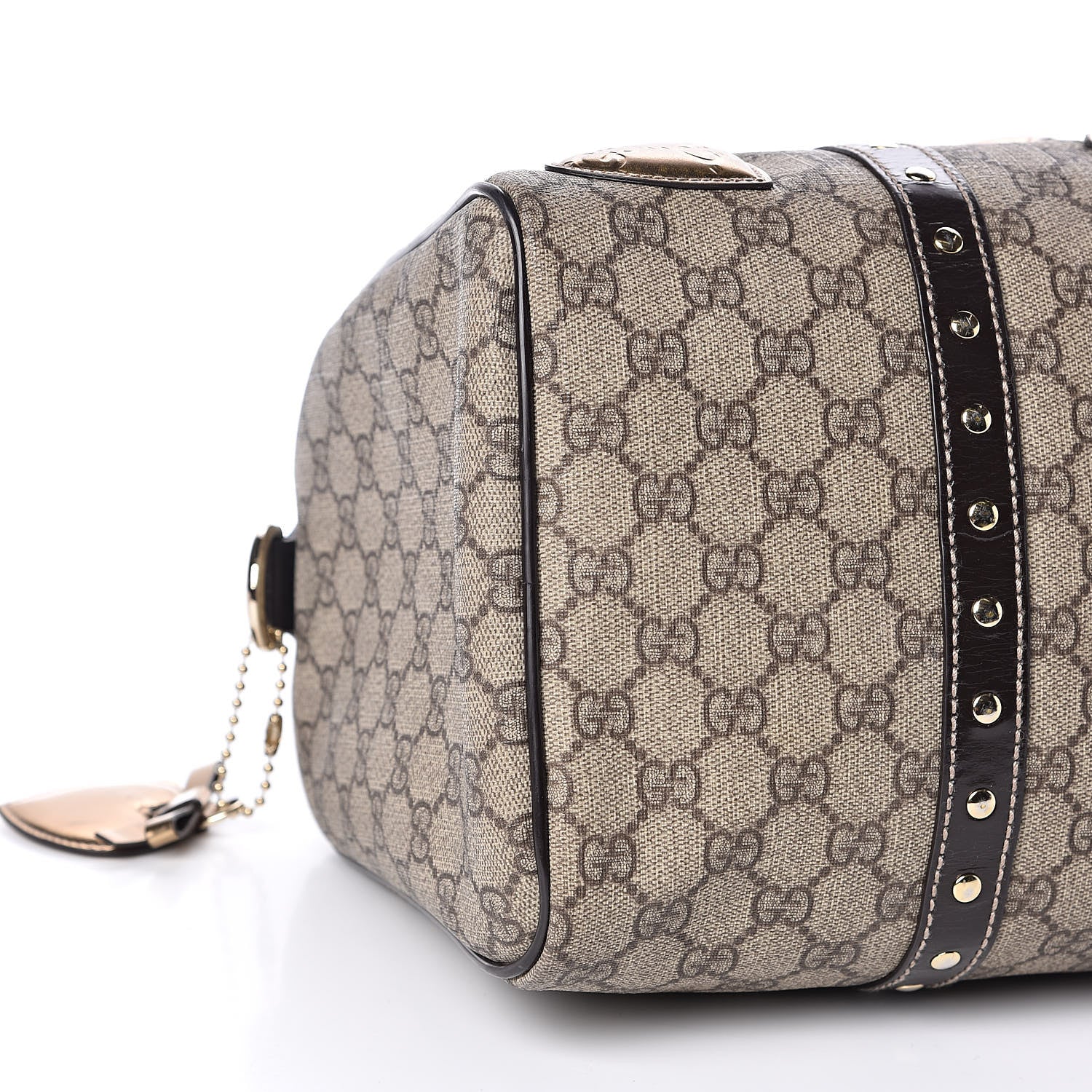 Gucci Monogram Guccissima Hearts Studded Medium Joy Boston Dark Brown 8 of 10