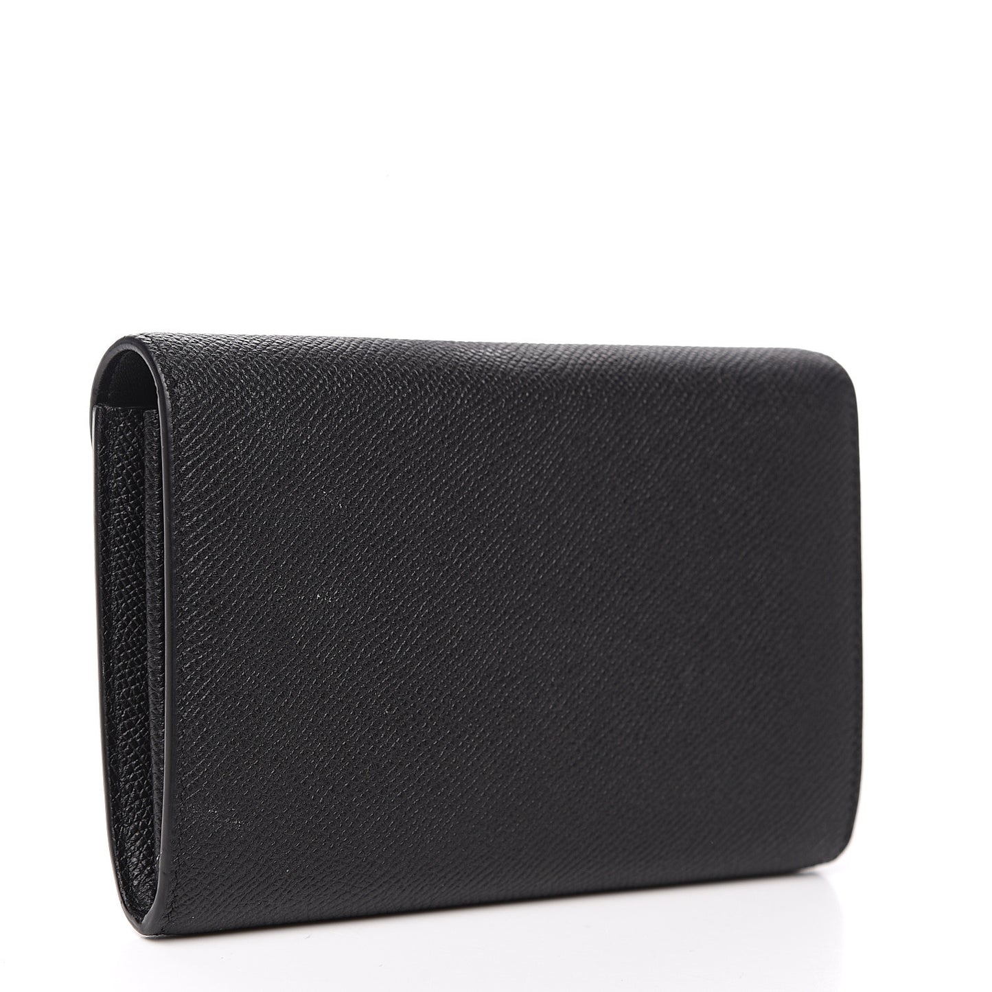 Grained Calfskin Medium Trotteur Multifunction Flap Wallet Black