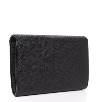 Celine Grained Calfskin Medium Trotteur Multifunction Flap Wallet Black 2 of 7
