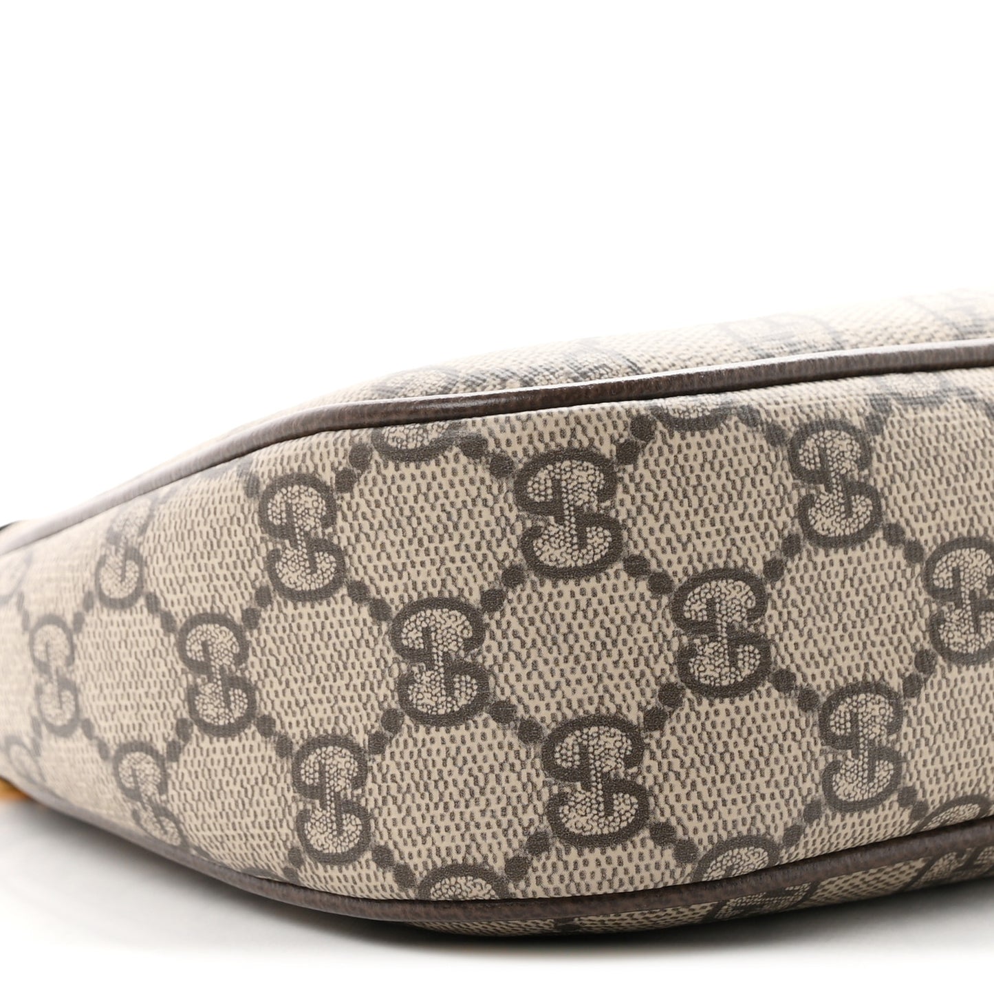 GG Supreme Monogram Textured Dollar Calfskin Web Small Ophidia GG Handbag Beige Ebony New Acero