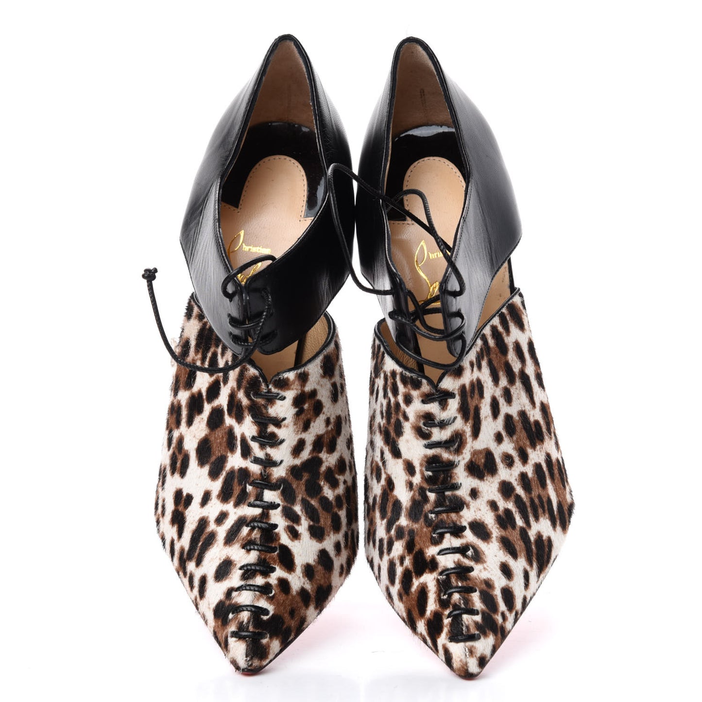 Pony Hair Leopard Corsita 120 Ankle Boots 38 White Black