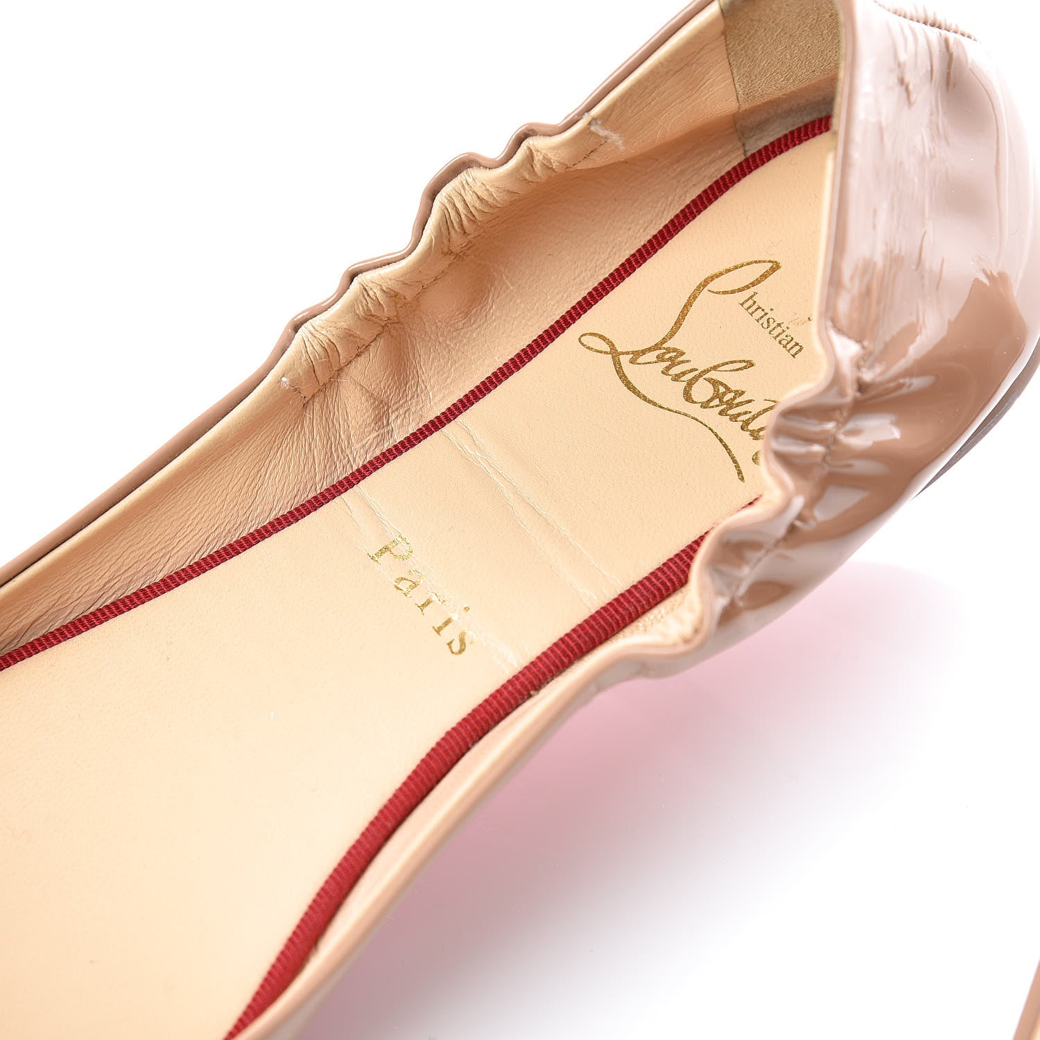 Christian Louboutin Patent Gloriana Bow Flats 35 Nude 9 of 9