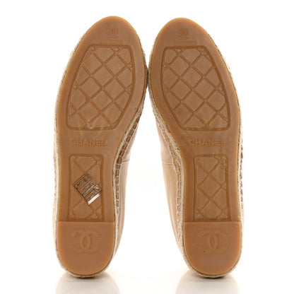 Chanel Lambskin CC Espadrilles 38 Beige Black 5 of 17