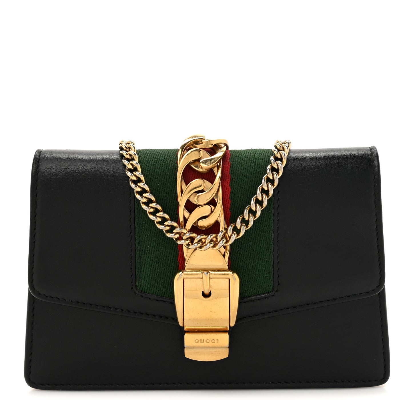 Calfskin Super Mini Sylvie Chain Shoulder Bag Black