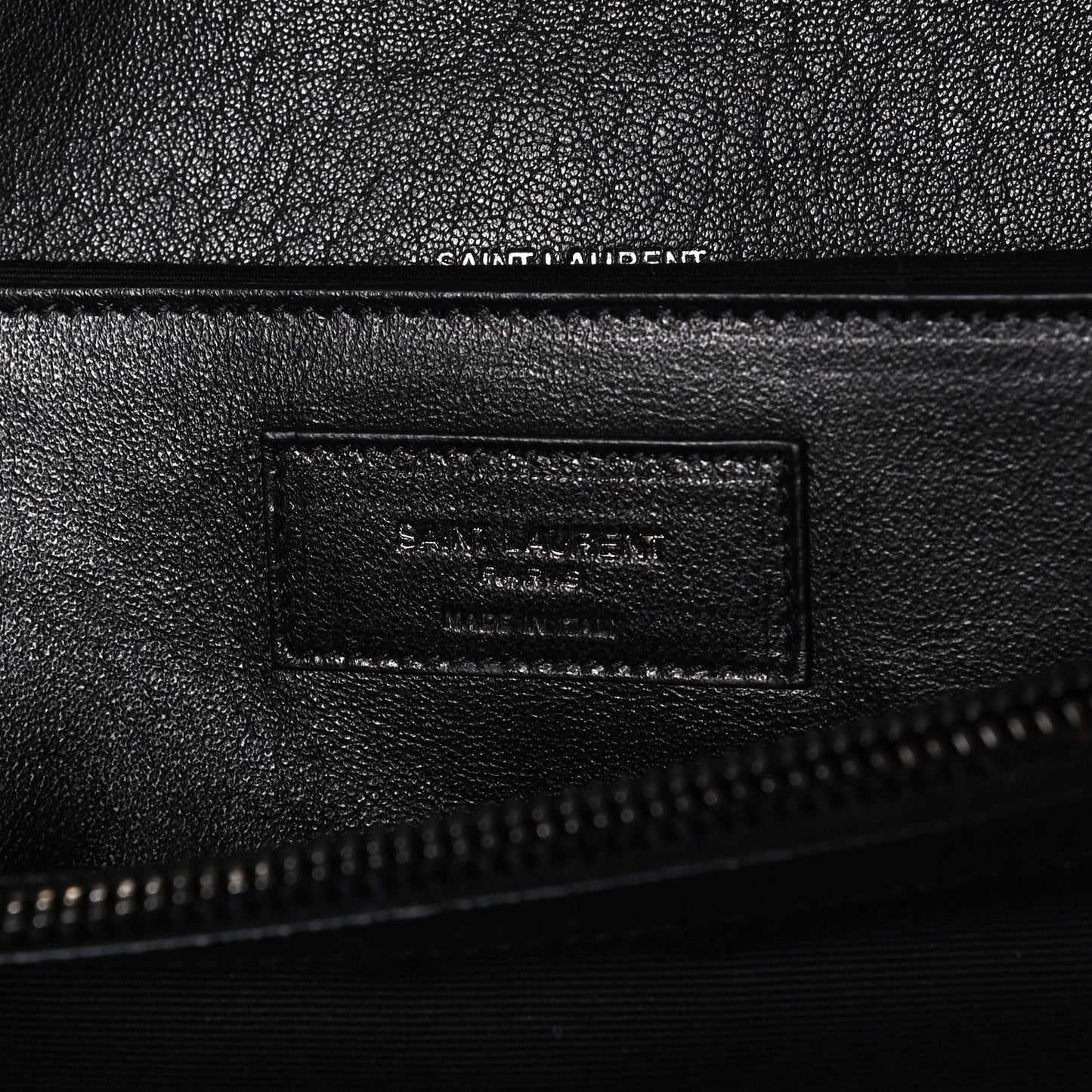 Sheepskin Matelasse Chevron Monogram Large College Satchel Black