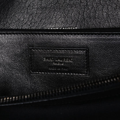 Saint Laurent Sheepskin Matelasse Chevron Monogram Large College Satchel Black 6 of 8