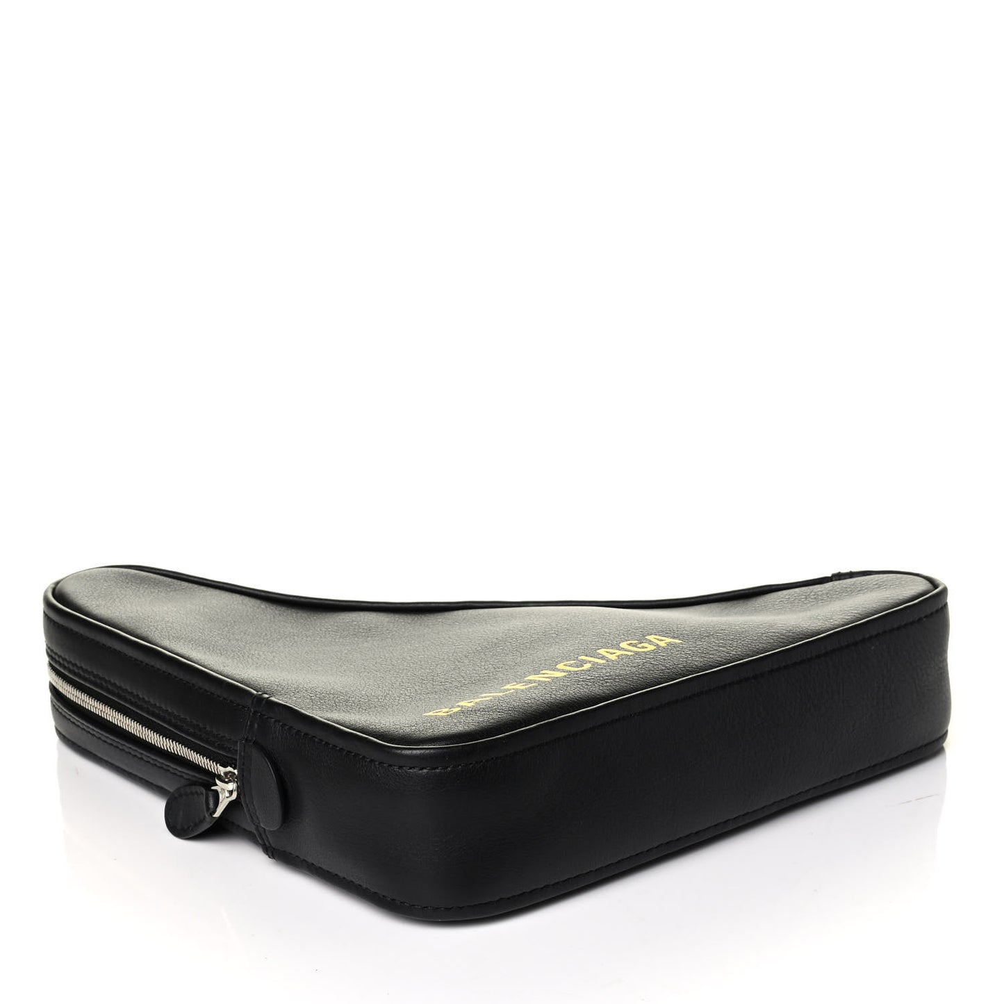Calfskin M Triangle Pouch Black