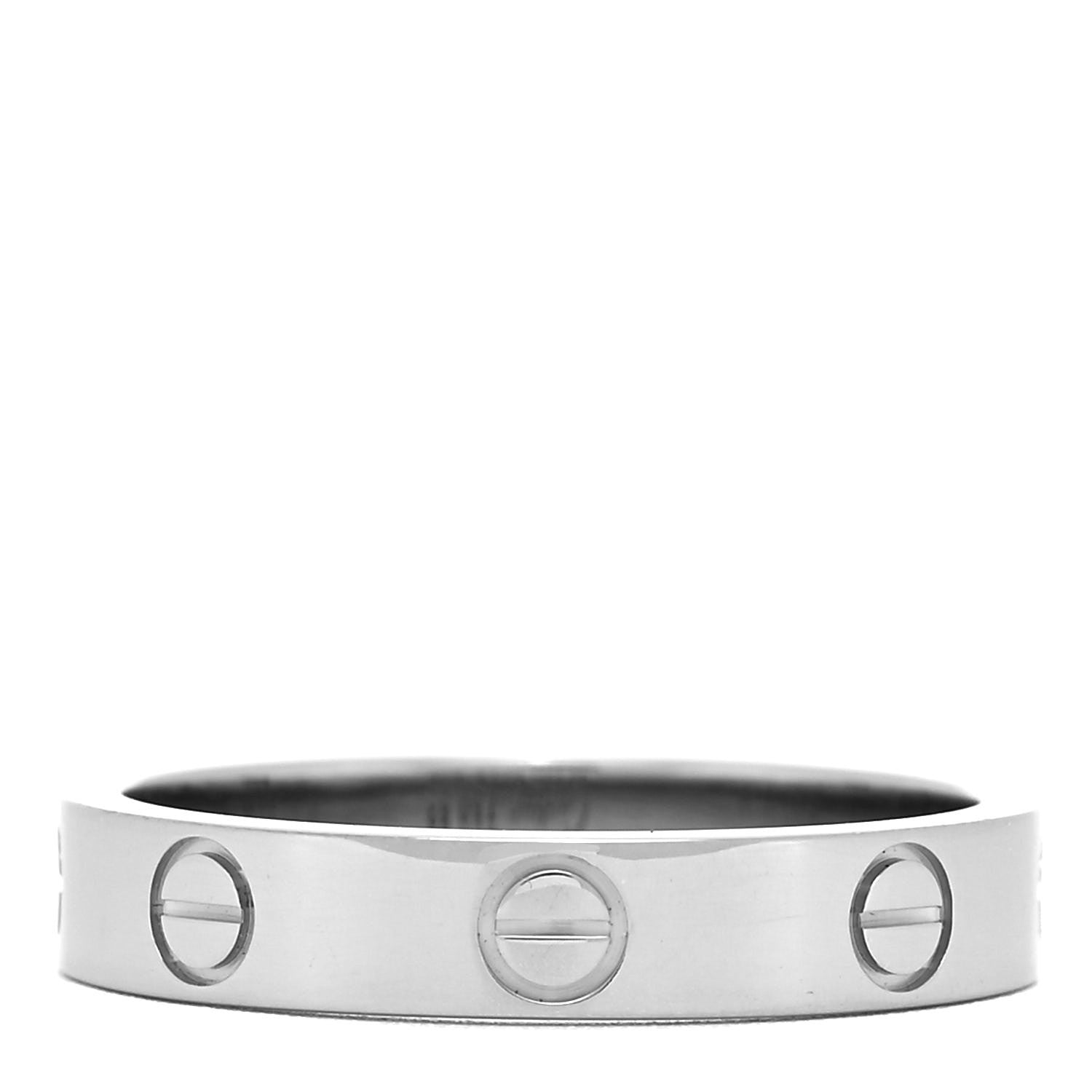 Cartier 18K White Gold 3.5mm LOVE Wedding Band Ring 53 6.25 2 of 4
