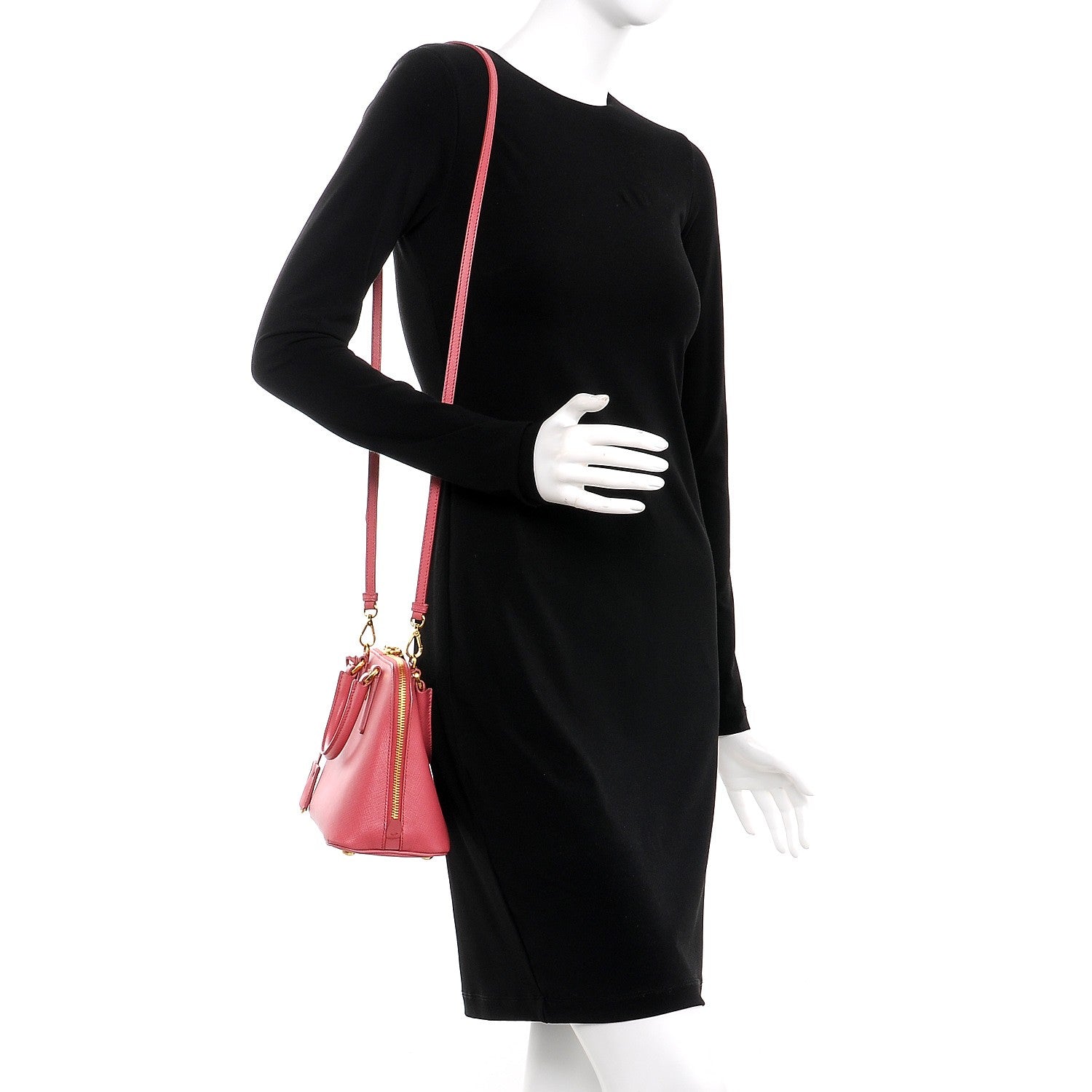 Prada Saffiano Lux Small Promenade Tote Peonia 2 of 7