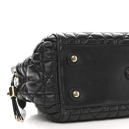 Christian Dior Lambskin Cannage 2 Dior Zip Top Satchel Black 9 of 10