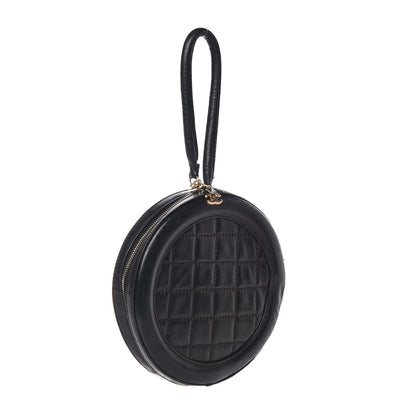 Chanel Lambskin Square Quilted Round Shoulder Bag Black 3 of 8