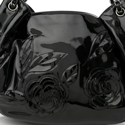 Chanel Patent Camellia Shoulder Bag Black 8 of 11