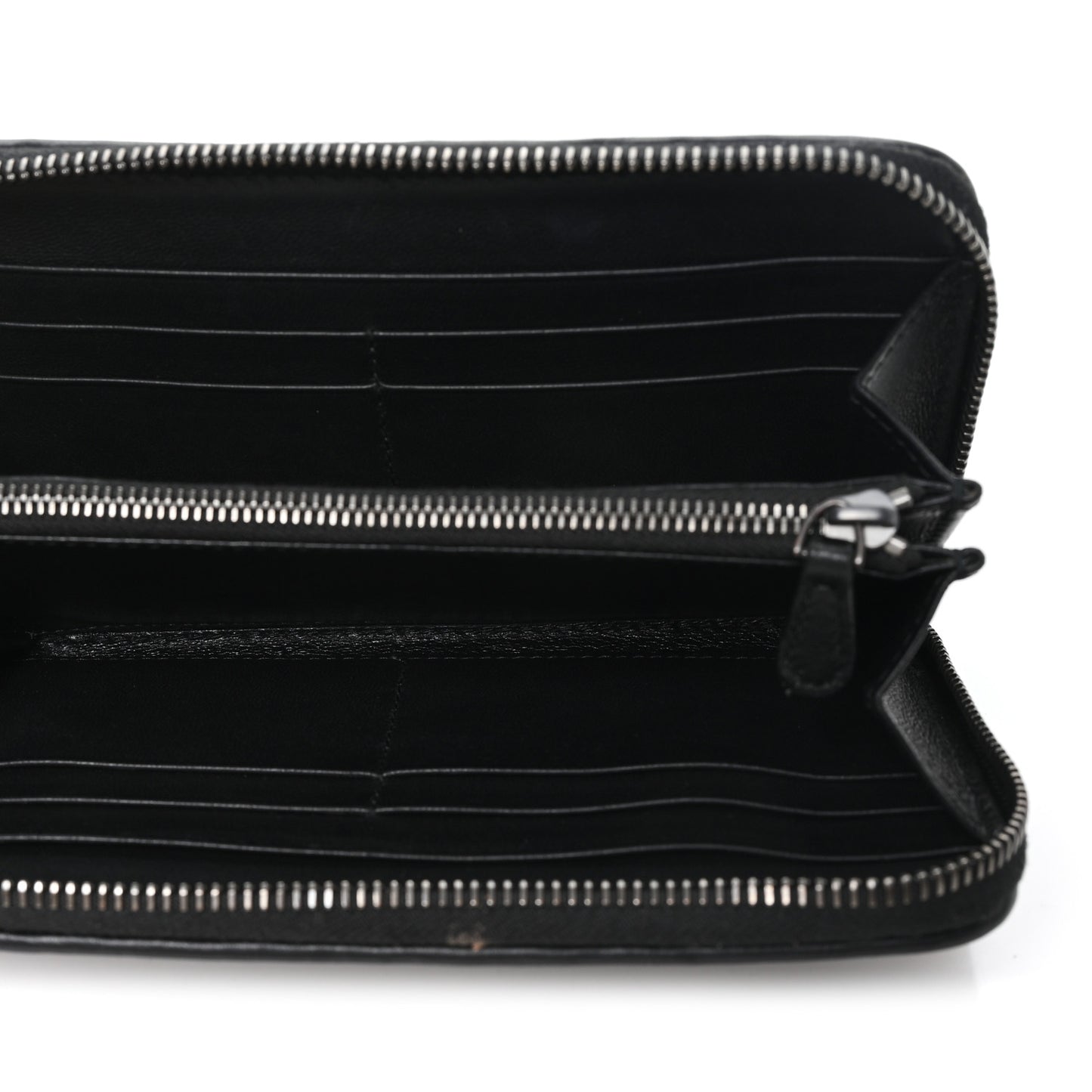 Nappa Intrecciato Zip Around Wallet Black