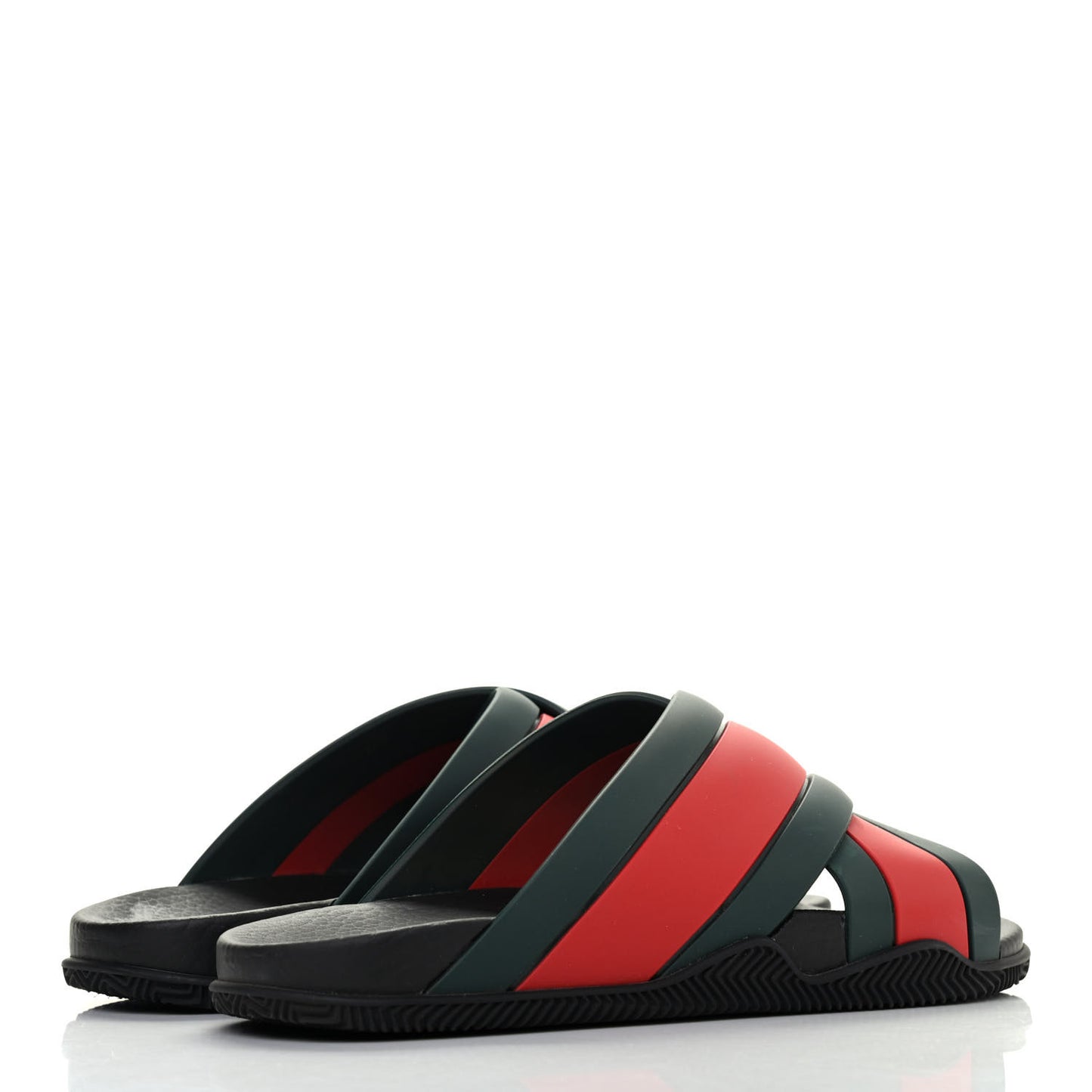 Rubber Web Womens Criss Cross Slide Sandals 39 Green Red