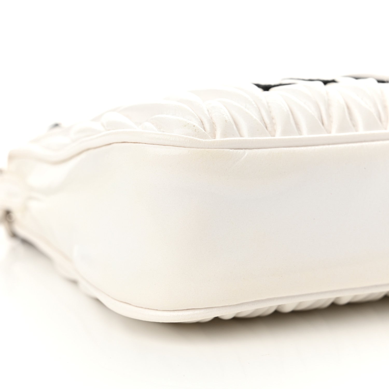 Miu Miu Nappa Matelasse Lux League Crossbody Bag White Black 9 of 11