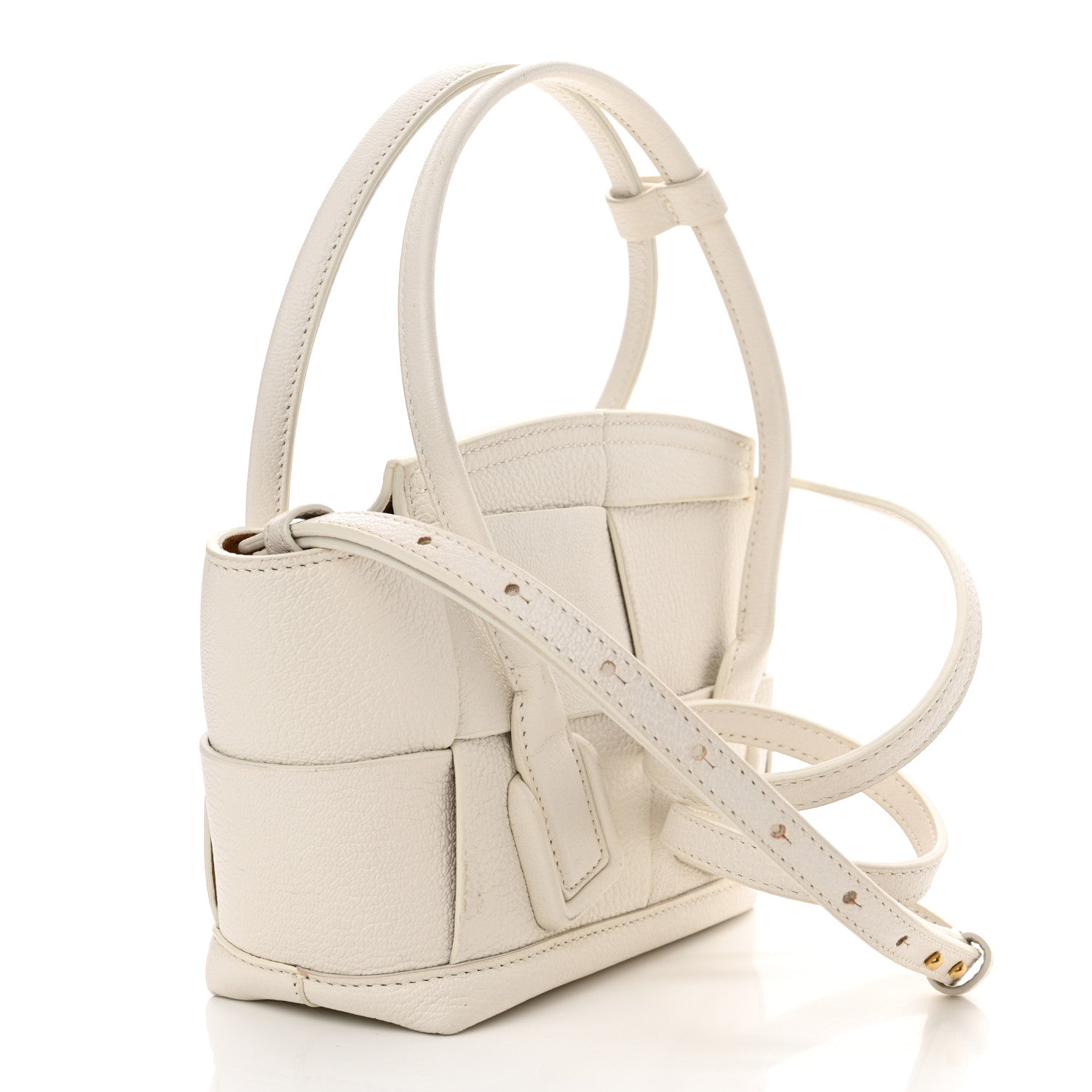 Bottega Veneta Grained Calfskin Maxi Intrecciato Mini Arco Bianco 3 of 12