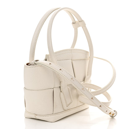 Bottega Veneta Grained Calfskin Maxi Intrecciato Mini Arco Bianco 3 of 12