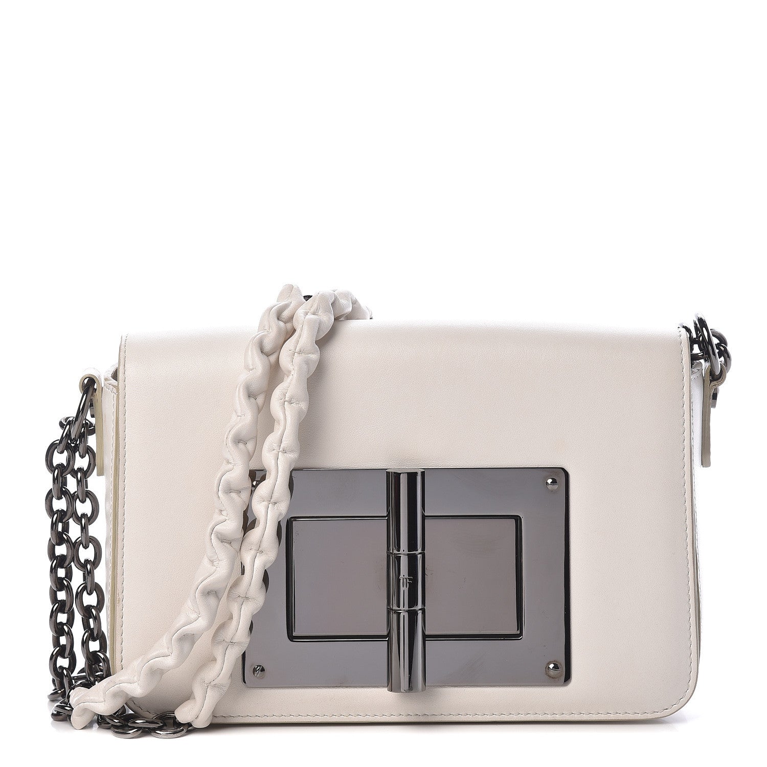 Tom Ford Calfskin Medium Natalia Chain Bag Chalk 1 of 8