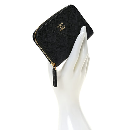 Chanel Caviar Quilted Zip Coin Purse Black 2 of 7