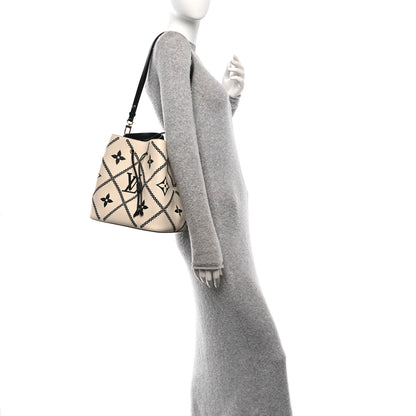 Louis Vuitton Empreinte Monogram Giant Broderies Neonoe MM Cream Black 3 of 10