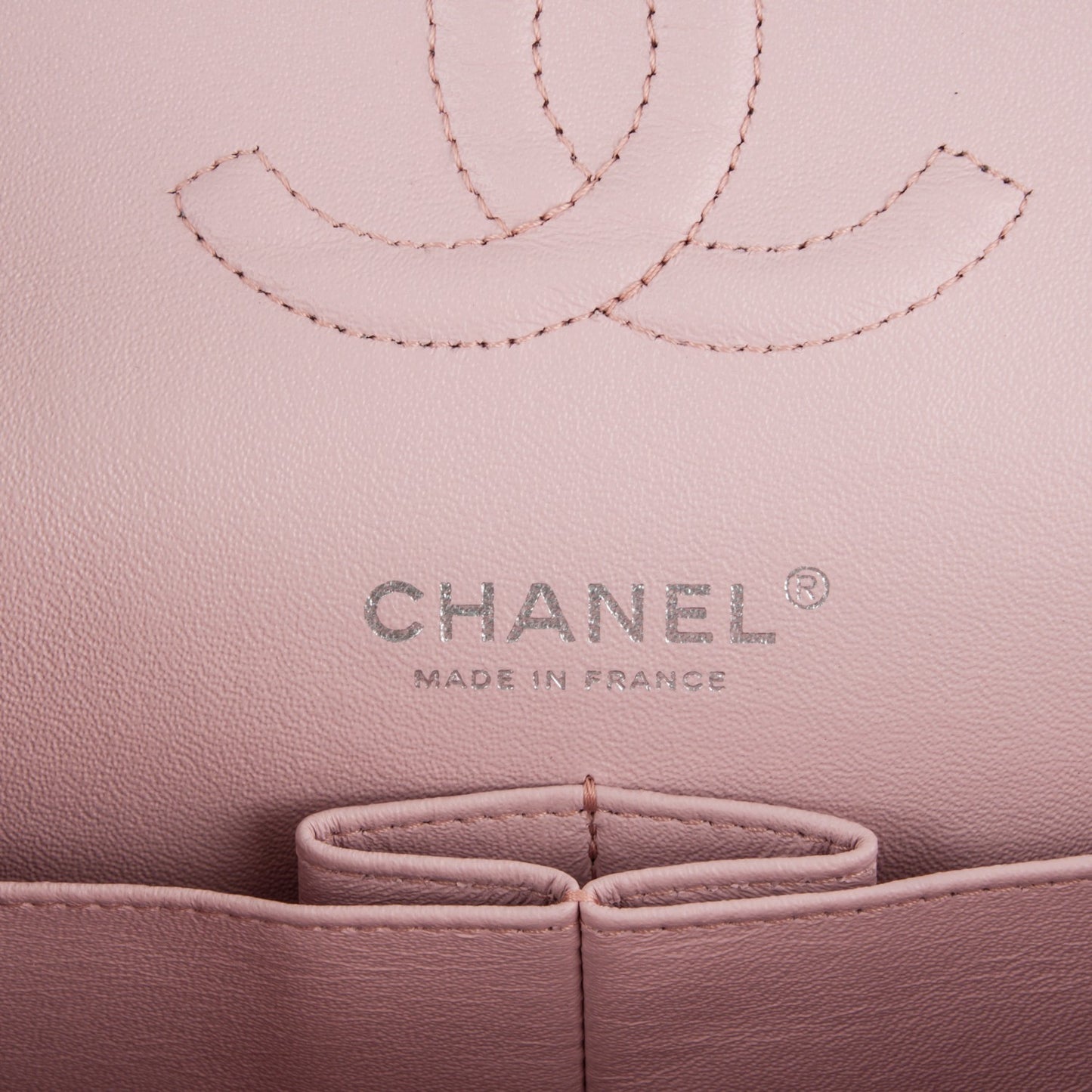 Lambskin Quilted Medium Double Flap Light Pink
