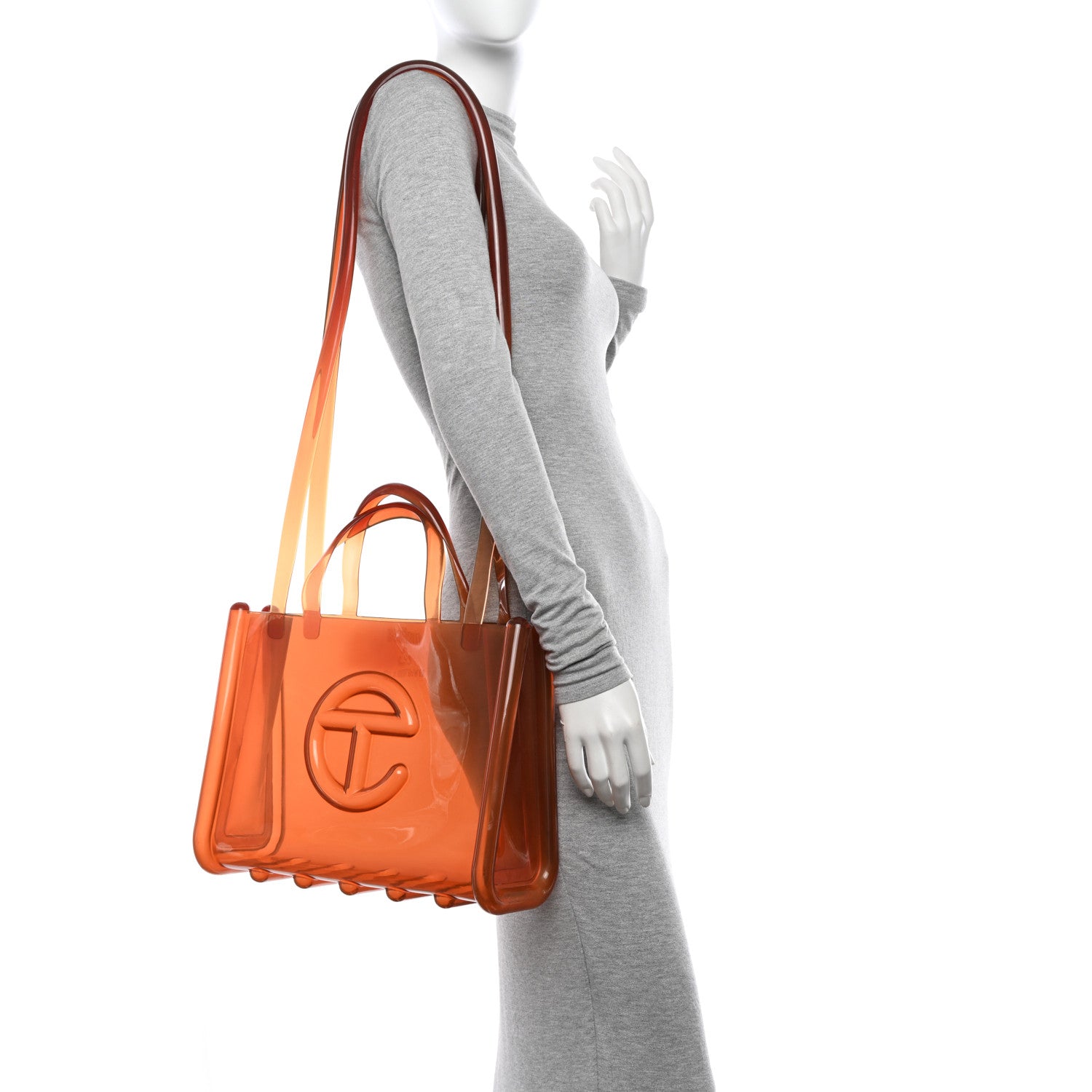 Telfar x MELISSA Jelly Medium Shopping Bag Clear Brown 2 of 9