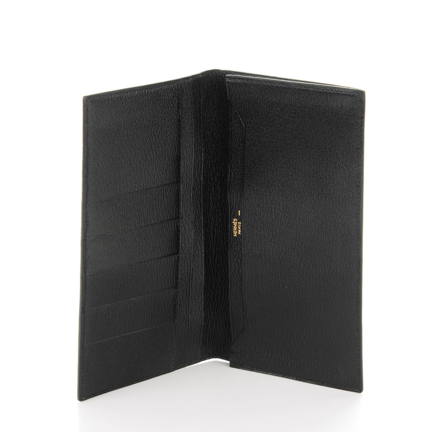 Hermes Lizard Niloticus MC2 Fleming Checkbook Holder Wallet Black 5 of 7