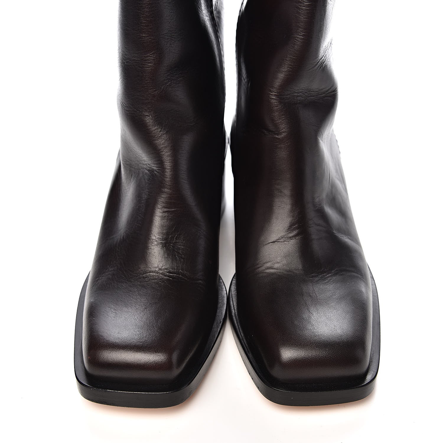 Chanel Calfskin CC Wyoming Knee High Boots 38 Dark Brown 7 of 8